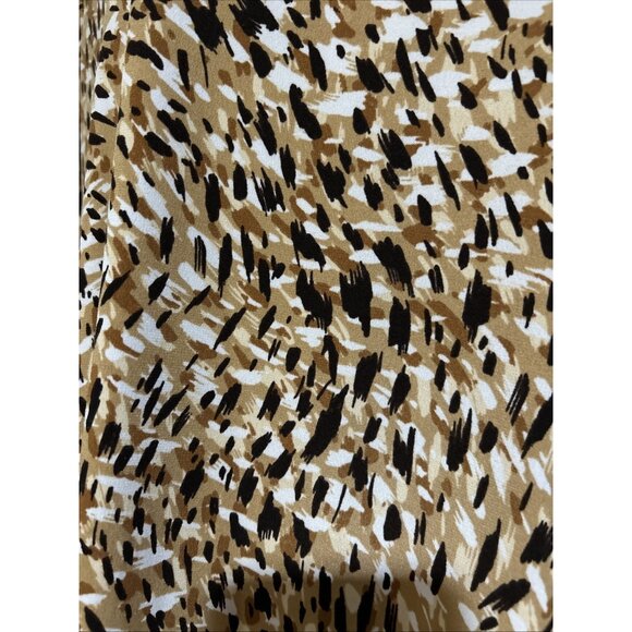 Susan Graver Liquid Knit top Shirt Size Large Abstract Brown Print Long Sleeves - Picture 3 of 8